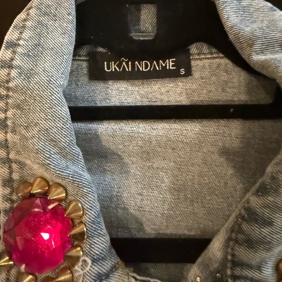 Crystal Studded Denim Jacket! Size -Small! - Picture 6 of 6